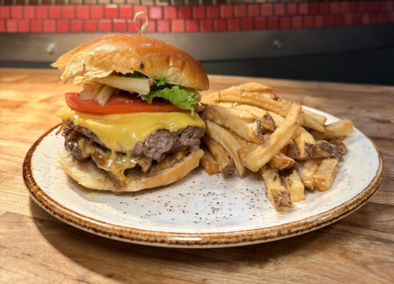 Wood-fired burger and hand-cut fries